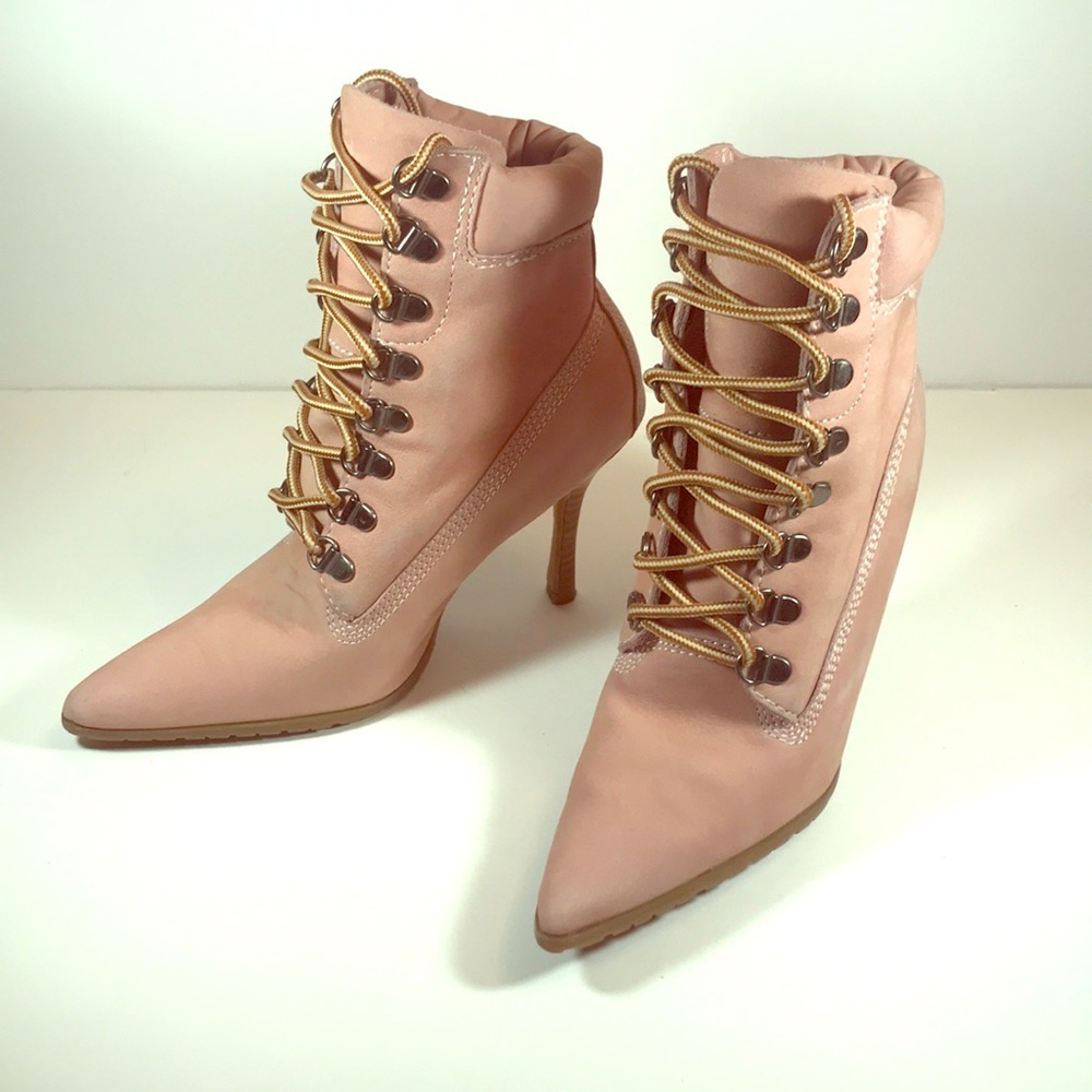 Colin Stuart Pink Suede Timberland Booties Size 5